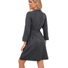 image:imagePrinStory Robes for Women Short Knit Bathrobe S2XLB05 Dark Gray