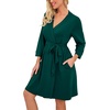 image:imagePrinStory Robes for Women Short Knit Bathrobe S2XLC01 Dark Green