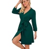image:imagePrinStory Robes for Women Short Knit Bathrobe S2XLC01 Dark Green