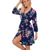 image:imagePrinStory Robes for Women Short Knit Bathrobe S2XLC06 Fpnavy Blue
