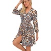 image:imagePrinStory Robes for Women Short Knit Bathrobe S2XLFppl Orange Paisley
