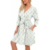 image:imagePrinStory Robes for Women Short Knit Bathrobe S2XLFpwhite Color Block