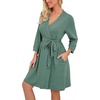 image:imagePrinStory Robes for Women Short Knit Bathrobe S2XLHaze Blue