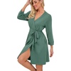 image:imagePrinStory Robes for Women Short Knit Bathrobe S2XLHaze Blue
