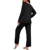 image:imagePrinStory Womens Pajama Sets Long Pjs Soft Lounge SetsBlack