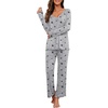 image:imagePrinStory Womens Pajama Sets Long Pjs Soft Lounge SetsBlack Star Gray