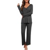 image:imagePrinStory Womens Pajama Sets Long Pjs Soft Lounge SetsDark Gray