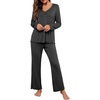 image:imagePrinStory Womens Pajama Sets Long Pjs Soft Lounge SetsDark Gray