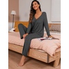 image:imagePrinStory Womens Pajama Sets Long Pjs Soft Lounge SetsDark Gray