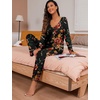 image:imagePrinStory Womens Pajama Sets Long Pjs Soft Lounge SetsFpbrown Black