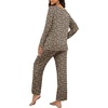 image:imagePrinStory Womens Pajama Sets Long Pjs Soft Lounge SetsFpleopard Khaki