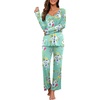 image:imagePrinStory Womens Pajama Sets Long Pjs Soft Lounge SetsFpmint Green