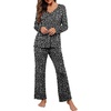 image:imagePrinStory Womens Pajama Sets Long Pjs Soft Lounge SetsFpspot Black
