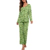 image:imagePrinStory Womens Pajama Sets Long Pjs Soft Lounge SetsFpverdant Orang Flower