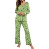 image:imagePrinStory Womens Pajama Sets Long Pjs Soft Lounge SetsFpverdant Orang Flower