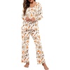 image:imagePrinStory Womens Pajama Sets Long Pjs Soft Lounge SetsFpwhite Sketch Rose