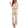 image:imagePrinStory Womens Pajama Sets Long Pjs Soft Lounge SetsFpwhite Sketch Rose
