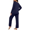 image:imagePrinStory Womens Pajama Sets Long Pjs Soft Lounge SetsNavy Blue