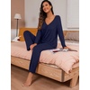 image:imagePrinStory Womens Pajama Sets Long Pjs Soft Lounge SetsNavy Blue