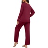image:imagePrinStory Womens Pajama Sets Long Pjs Soft Lounge SetsWine Red