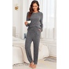 image:imagePrinStory Womens Pajama Sets Loose Pjs 2 Piece Lounge SetDark Gray