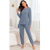 image:imagePrinStory Womens Pajama Sets Loose Pjs 2 Piece Lounge SetGray Blue