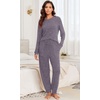 image:imagePrinStory Womens Pajama Sets Loose Pjs 2 Piece Lounge SetGrey Purple