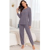 image:imagePrinStory Womens Pajama Sets Loose Pjs 2 Piece Lounge SetGrey Purple