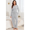 image:imagePrinStory Womens Pajama Sets Loose Pjs 2 Piece Lounge SetLight Gray
