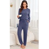image:imagePrinStory Womens Pajama Sets Loose Pjs 2 Piece Lounge SetNavy Blue