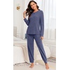 image:imagePrinStory Womens Pajama Sets Loose Pjs 2 Piece Lounge SetNavy Blue
