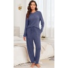 image:imagePrinStory Womens Pajama Sets Loose Pjs 2 Piece Lounge SetNavy Blue