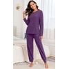 image:imagePrinStory Womens Pajama Sets Loose Pjs 2 Piece Lounge SetPurple