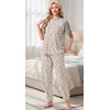 image:imagePrinStory Womens Pajama Sets Raglan Short Sleeve Pjs 2 Piece Lounge SetFpapricot Periwinkle
