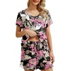 image:imagePrinStory Womens Pajama Sets Soft Pjs Set Lounge Set with Pockets S2XLBig Leaf Pink