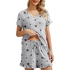 image:imagePrinStory Womens Pajama Sets Soft Pjs Set Lounge Set with Pockets S2XLBlack Star Gray
