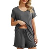 image:imagePrinStory Womens Pajama Sets Soft Pjs Set Lounge Set with Pockets S2XLDark Gray