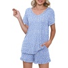 image:imagePrinStory Womens Pajama Sets Soft Pjs Set Lounge Set with Pockets S2XLFpspot Blue
