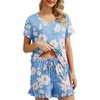 image:imagePrinStory Womens Pajama Sets Soft Pjs Set Lounge Set with Pockets S2XLKapok Light Blue