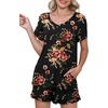 image:imagePrinStory Womens Pajama Sets Soft Pjs Set Lounge Set with Pockets S2XLRed Brown Black