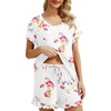 image:imagePrinStory Womens Pajama Sets Soft Pjs Set Lounge Set with Pockets S2XLRose White