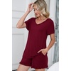 image:imagePrinStory Womens Pajama Sets Soft Pjs Set Lounge Set with Pockets S2XLWine Red