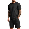 image:imagePrinStory Mens Short Sleeve Outfits 2 Piece Summer Trackuits M3XLBlack