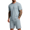 image:imagePrinStory Mens Short Sleeve Outfits 2 Piece Summer Trackuits M3XLBlue