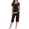 image:imagePrinStory Pajamas for Women Set Capri Pjs Soft Lounge Sets S4XLBlack