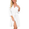image:imagePrinStory Robes for Women Short Knit Bathrobe S2XLA05 White