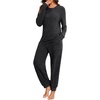 image:imagePrinStory Womens Pajama Sets Loose Pjs 2 Piece Lounge SetBlack Grey