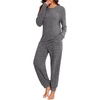 image:imagePrinStory Womens Pajama Sets Loose Pjs 2 Piece Lounge SetDark Gray