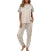 image:imagePrinStory Womens Pajama Sets Raglan Short Sleeve Pjs 2 Piece Lounge SetFpapricot Periwinkle