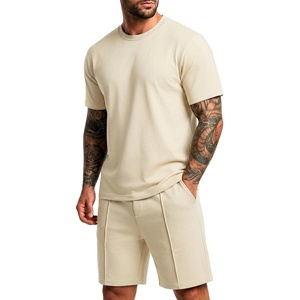 image:imagePrinStory Mens Short Sleeve Outfits 2 Piece Summer Trackuits M3XLBeige